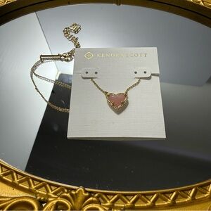 Kendra Scott Gold and Pink Heart Necklace